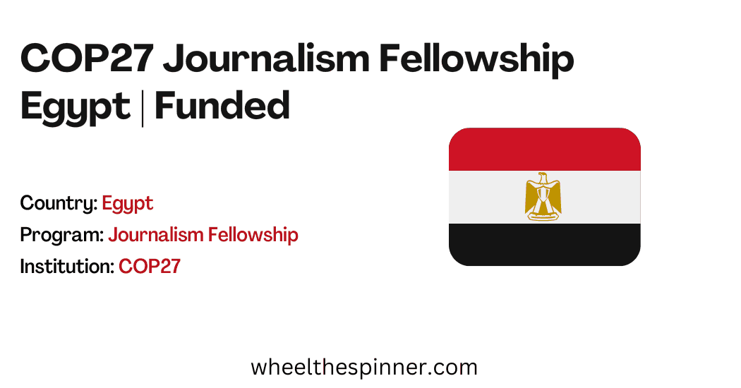 COP27 Journalism Fellowship Egypt Funded